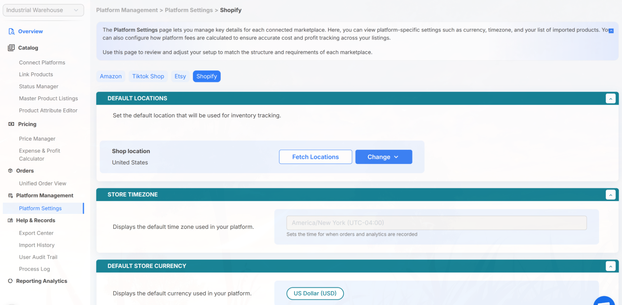 Configuring Your Connected Platforms screenshot