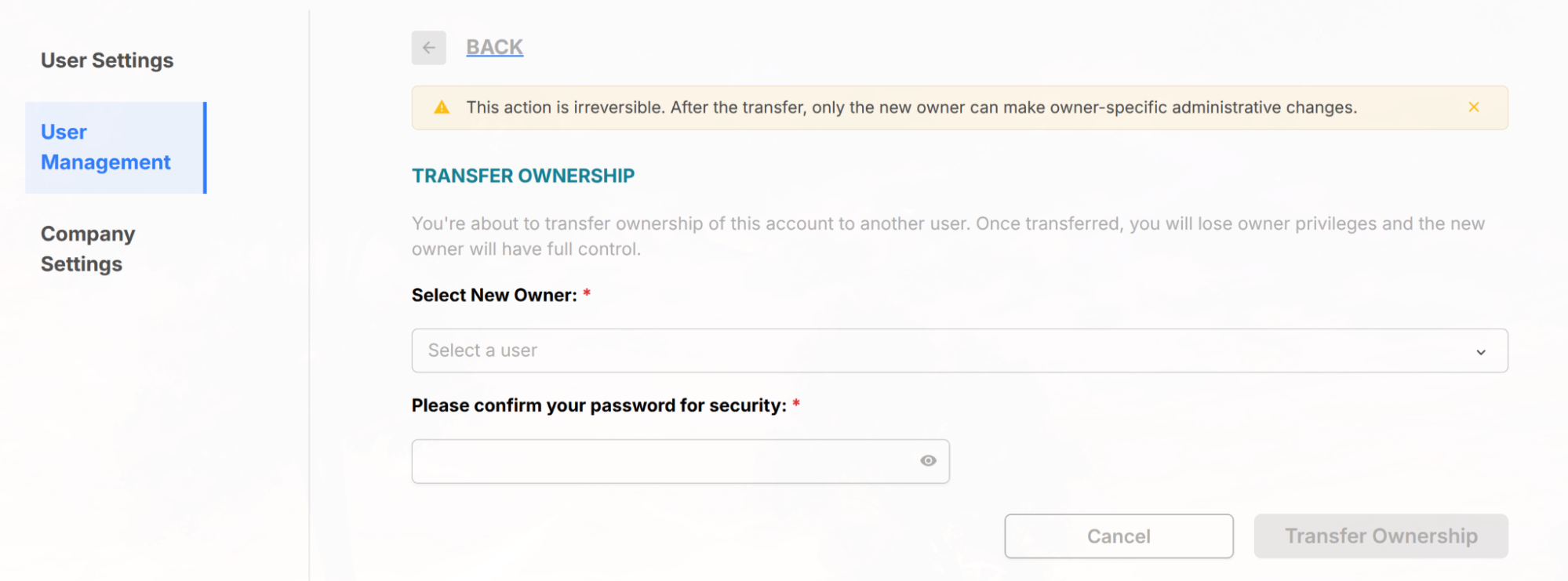 Editing, Removing & Transferring Ownership screenshot