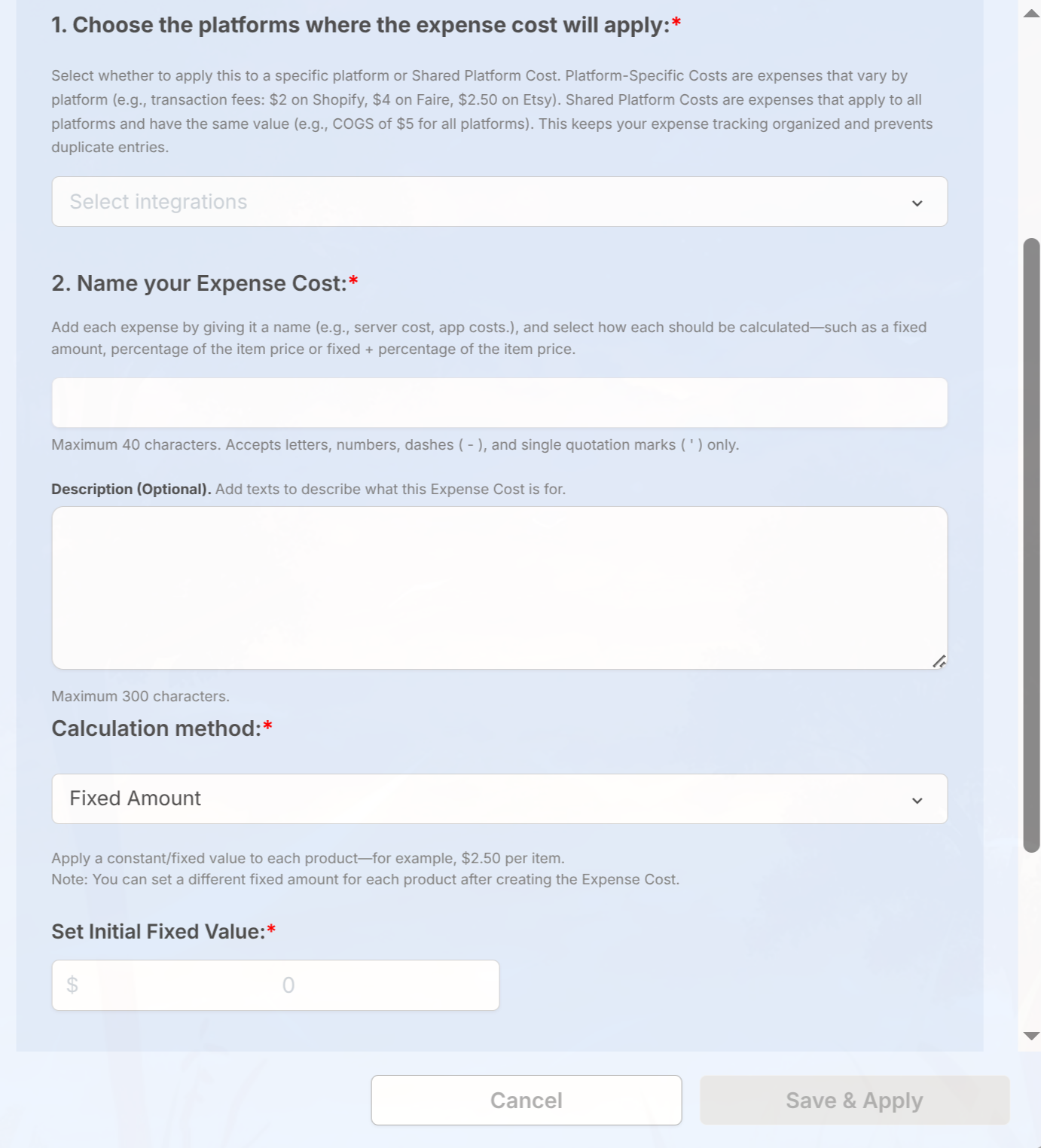 Expense & Profit Calculator overview screenshot