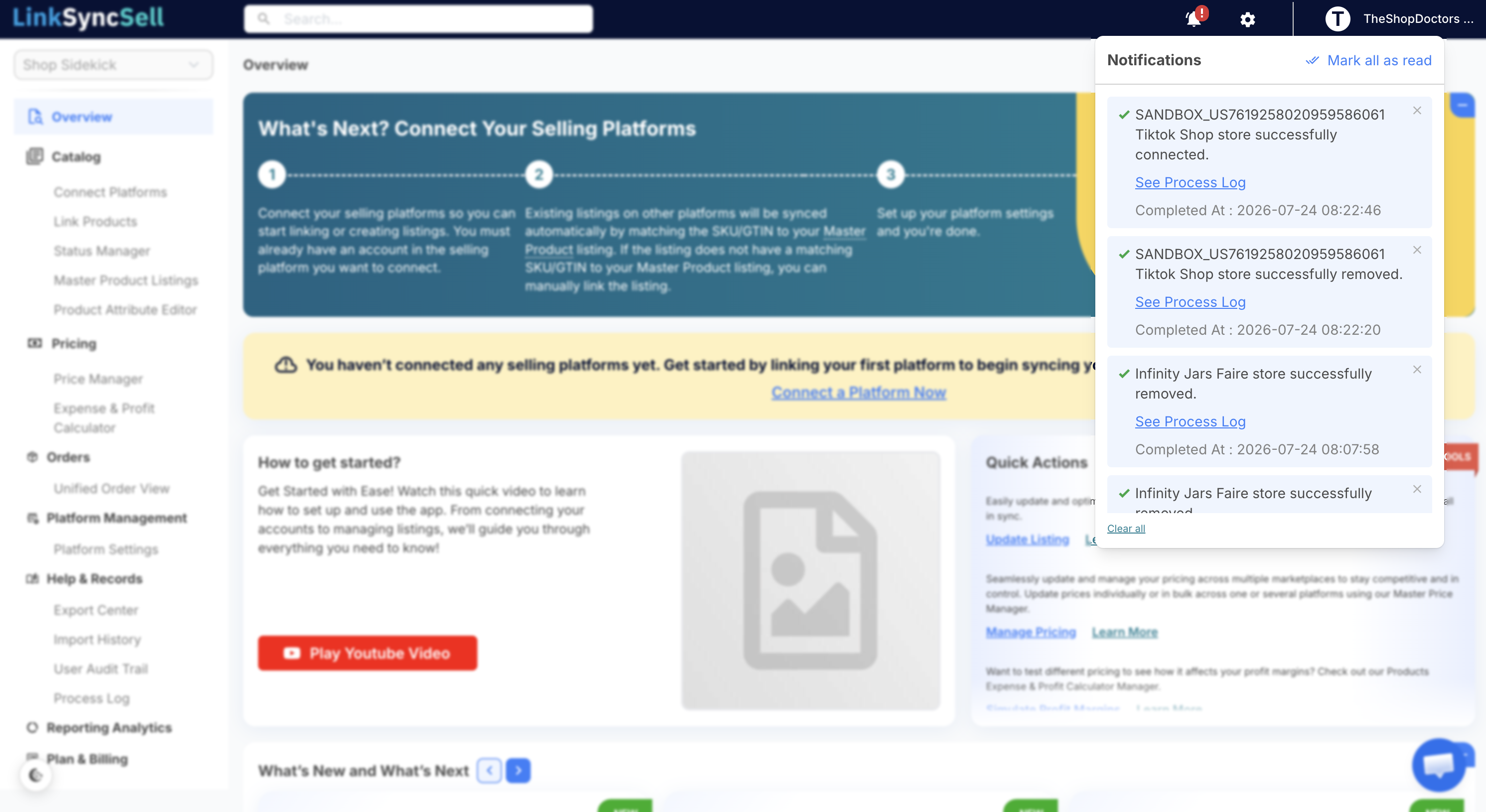 Notifications overview screenshot